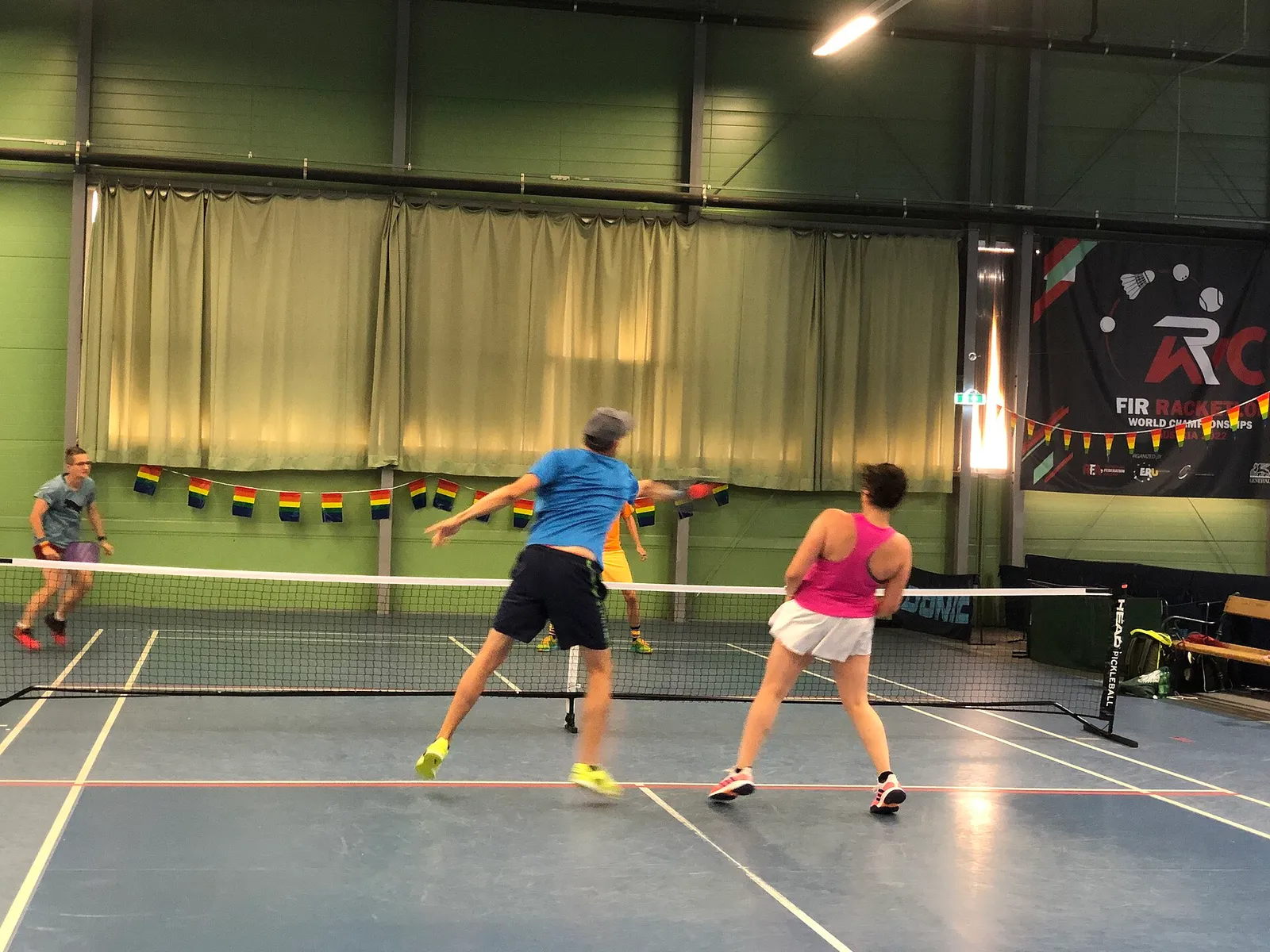 Pickleballspel under EuroGames i Wien, arkivbild