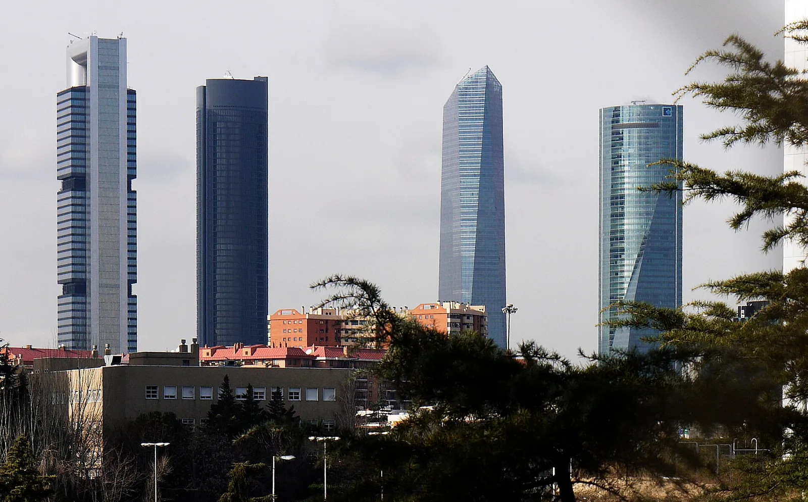 Höghusen i Cuatro Torres-området i Madrid