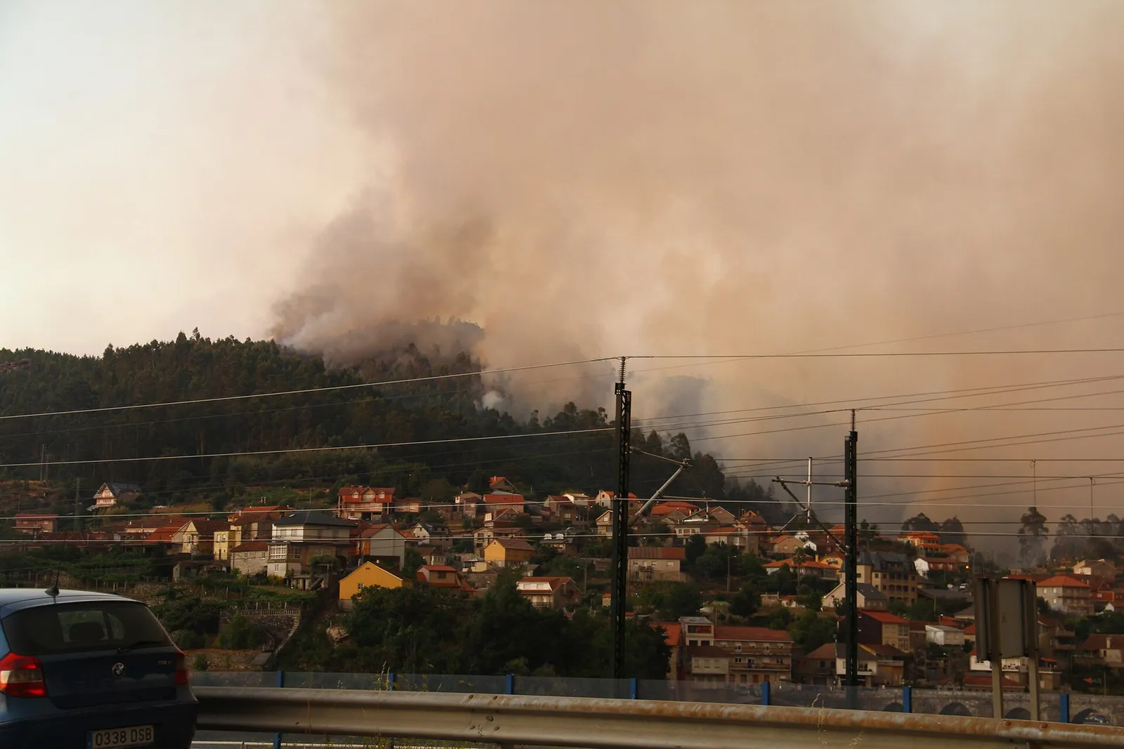 En skogsbrand i Spanien (arkivbild)