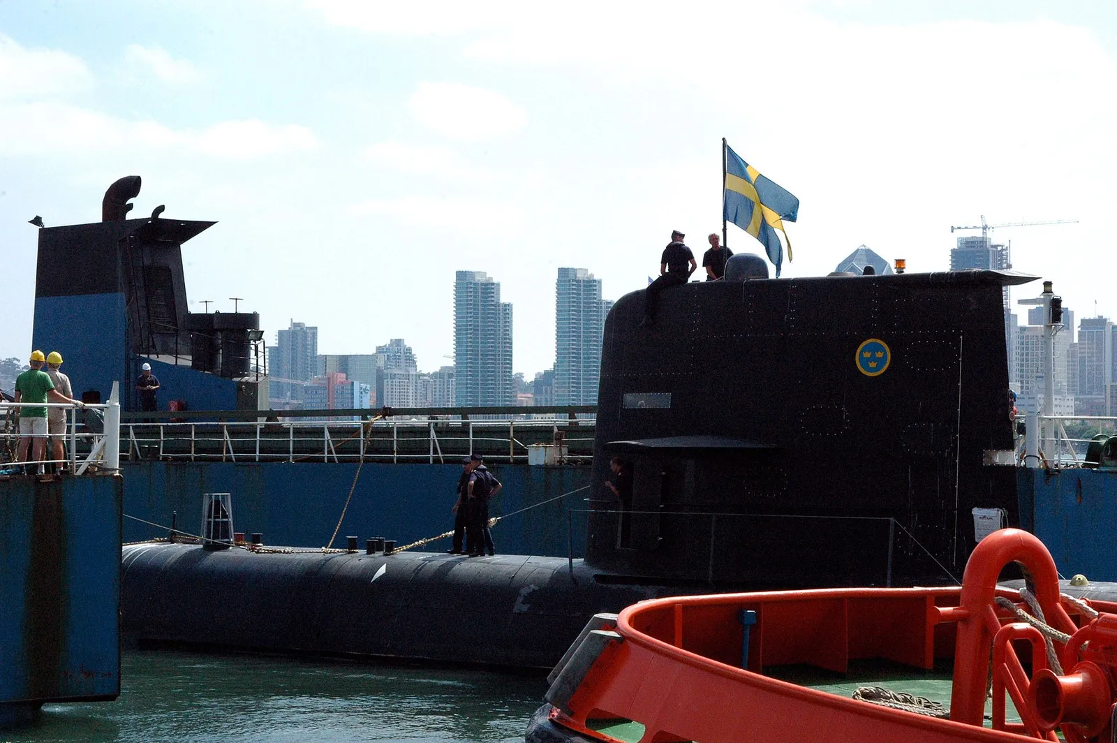 En svensk ubåt (HMS Gotland, genrebild)