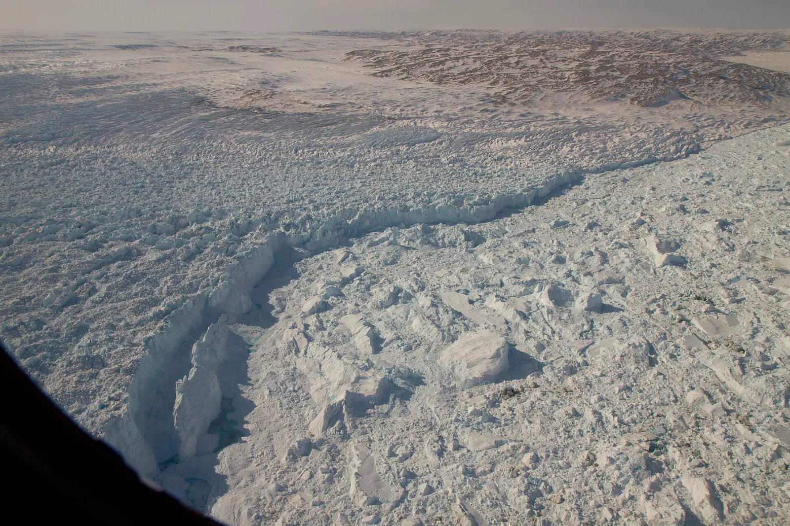 Arkivbild: kalvningsfronten vid Jakobshavns glaciär på Grönland