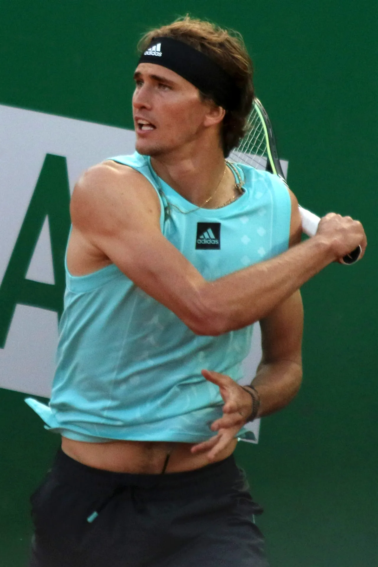 Alexander Zverev i match, arkivbild från Monte Carlo 2022