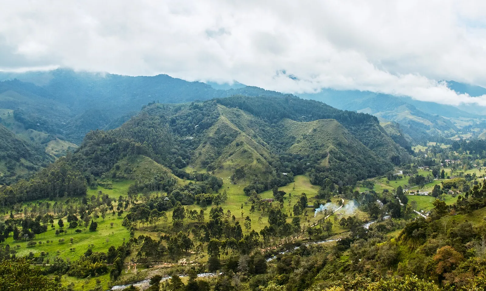 Jordbrukslandskap i Colombia