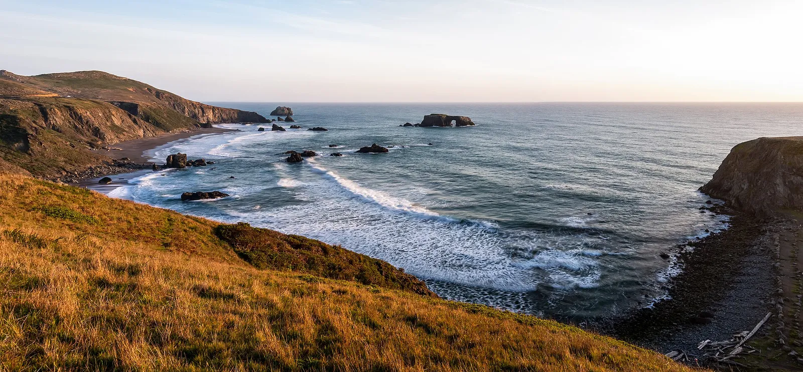 Kaliforniens kust vid Goat Rock Beach