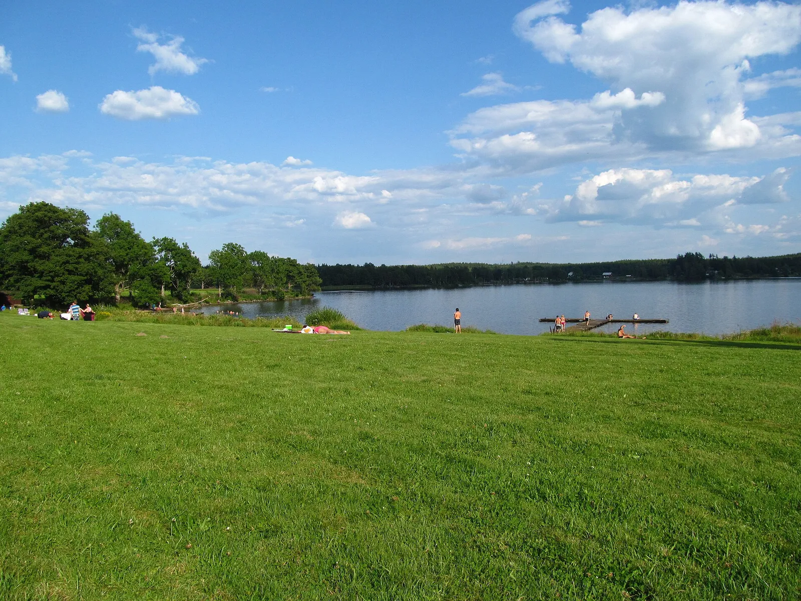 En badplats vid en svensk sjö