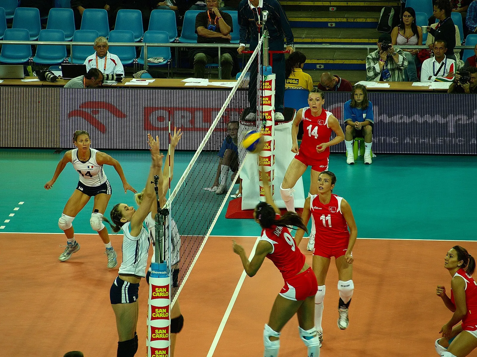 Arkivbild: en volleybollmatch i ett europamästerskap