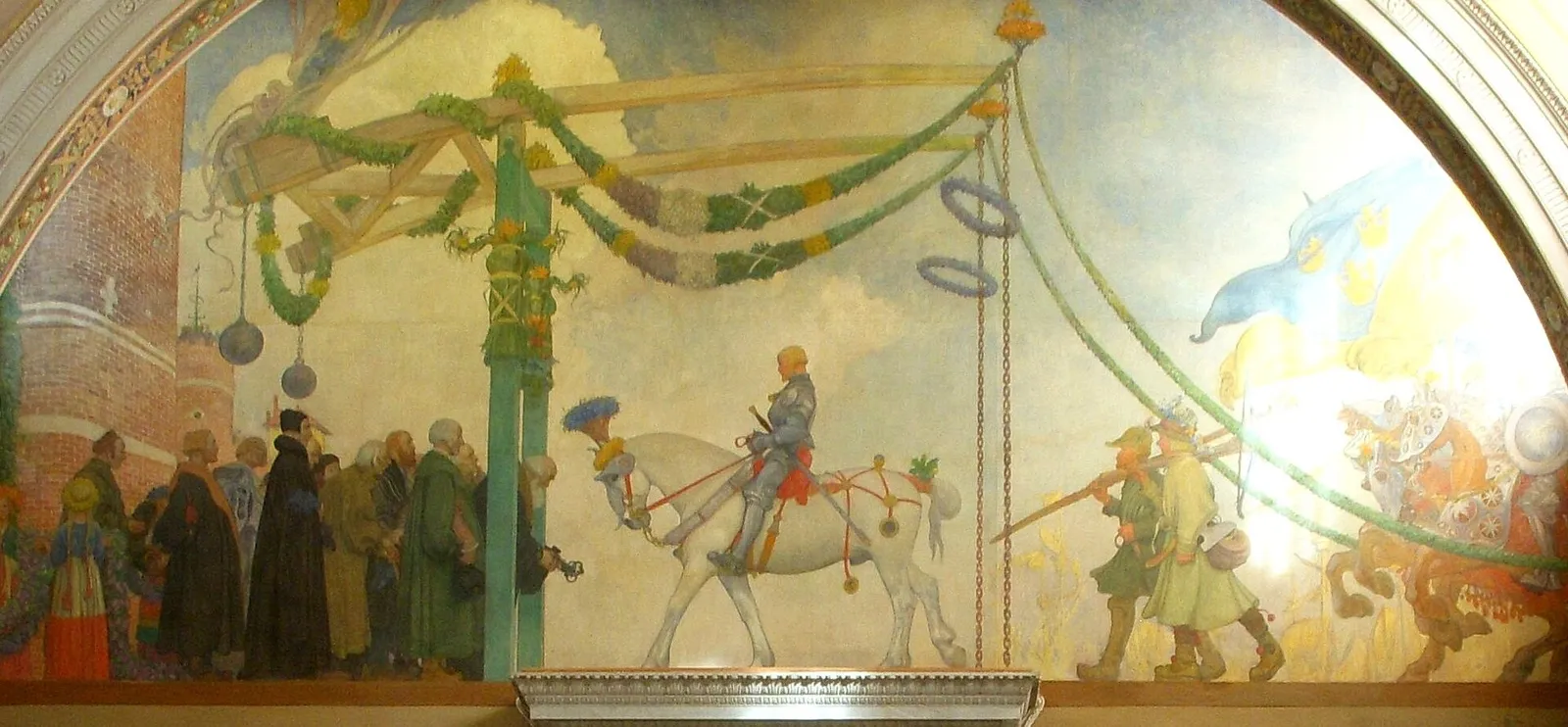 Carl Larssons monumentalmålning Gustav Vasas intåg i Stockholm 1523