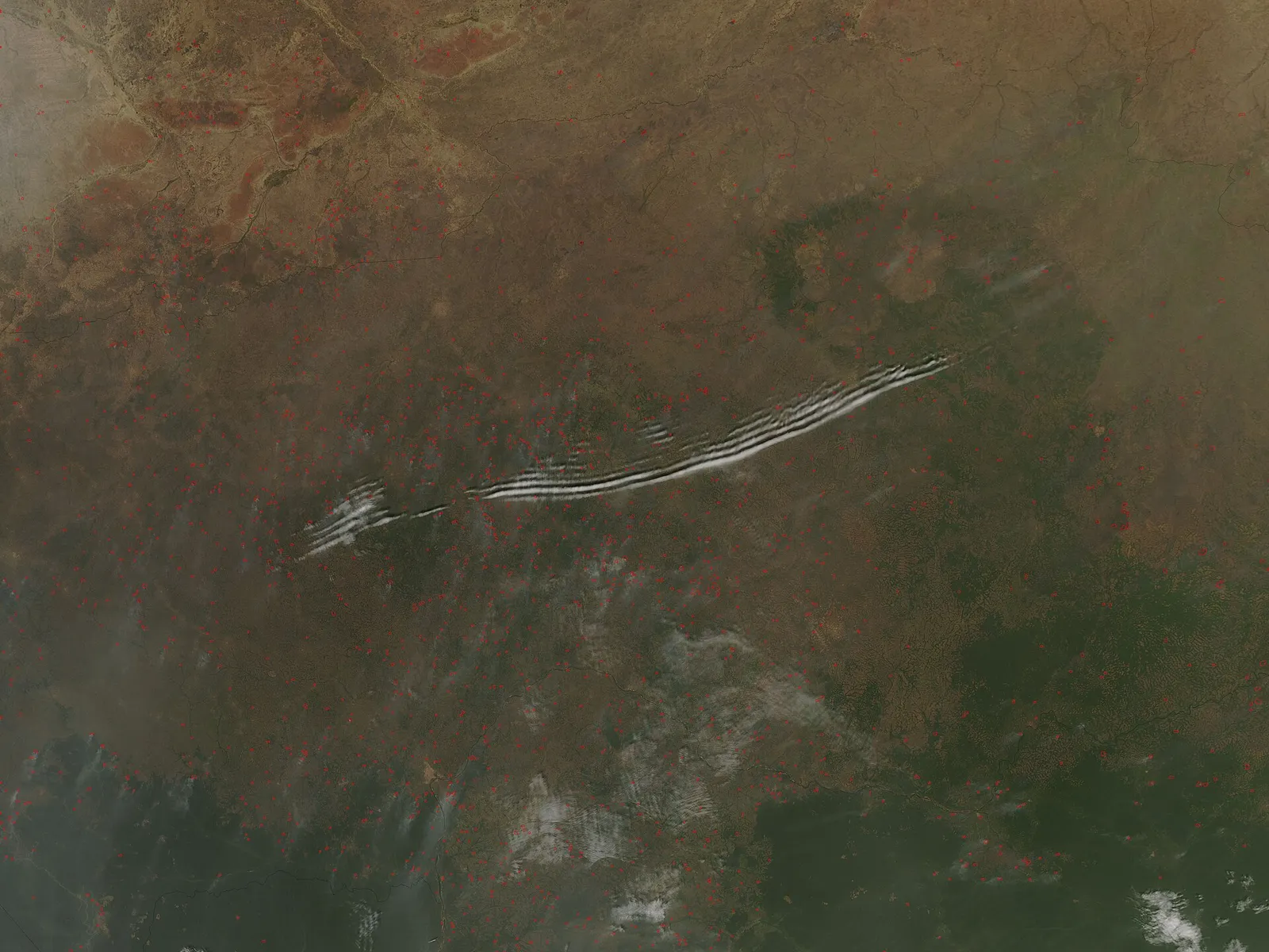 Satellitbild över Centralafrikanska republiken
