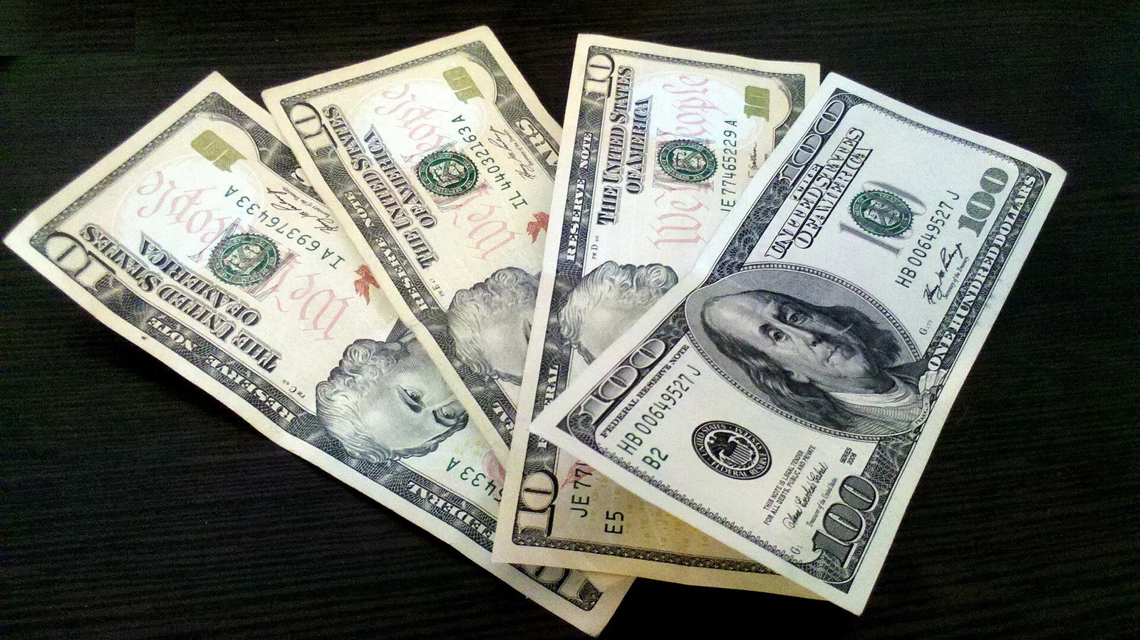 Amerikanska dollarsedlar (genrebild)
