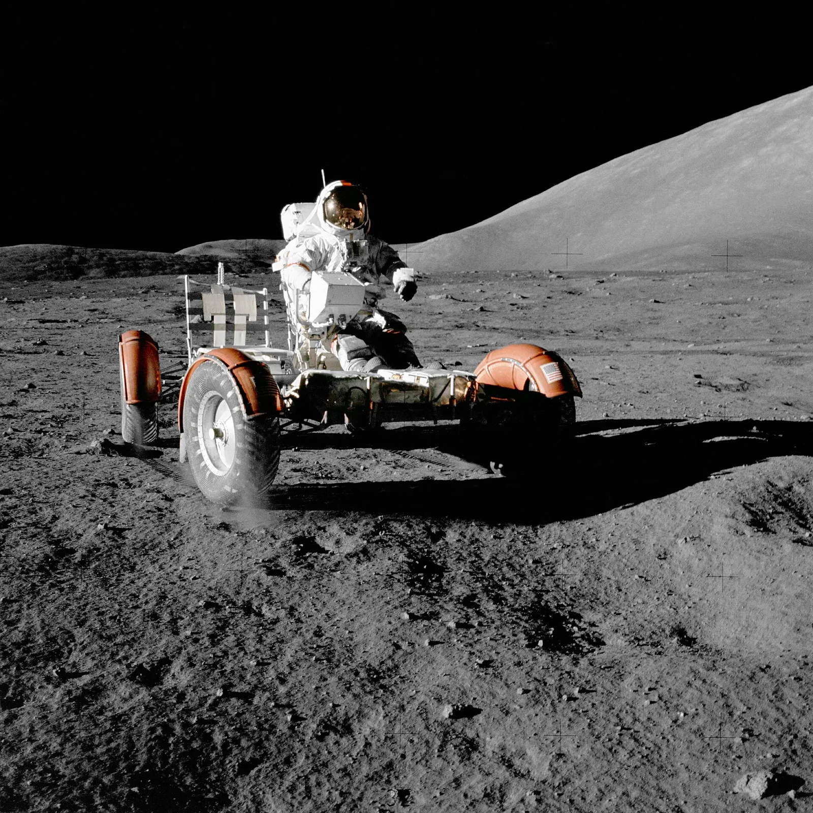Månbilen under Apollo 17, arkivbild