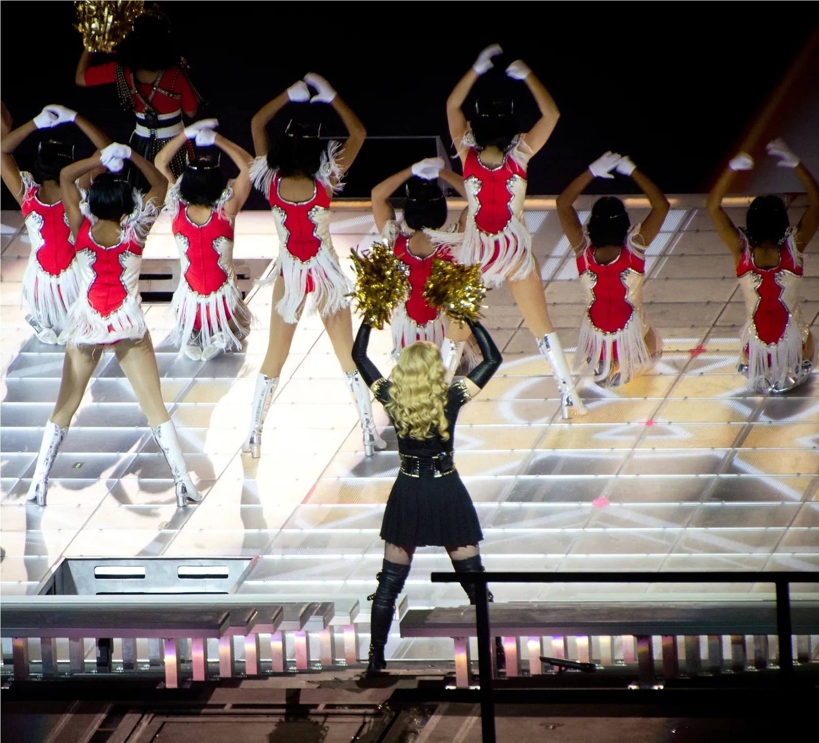 Madonna under en halvtidsshow (arkivbild)