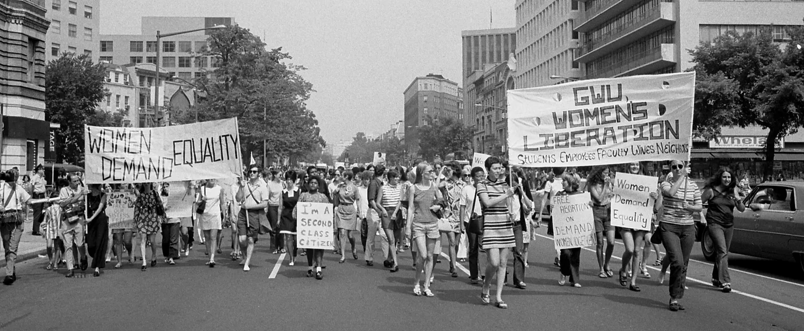 Arkivbild: demonstration för kvinnors rättigheter i Washington 1970.