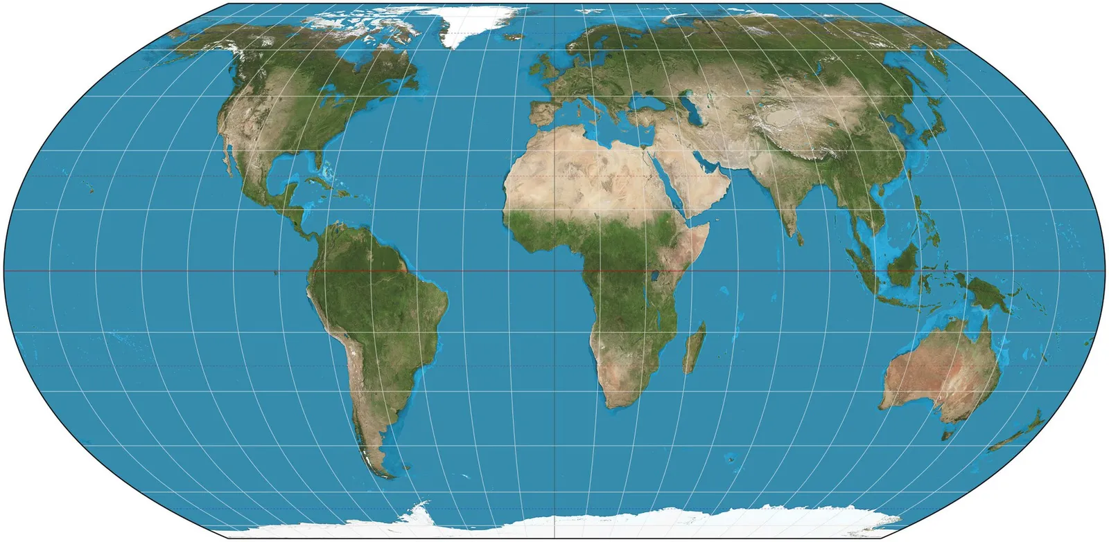 Världskarta i Equal Earth-projektionen